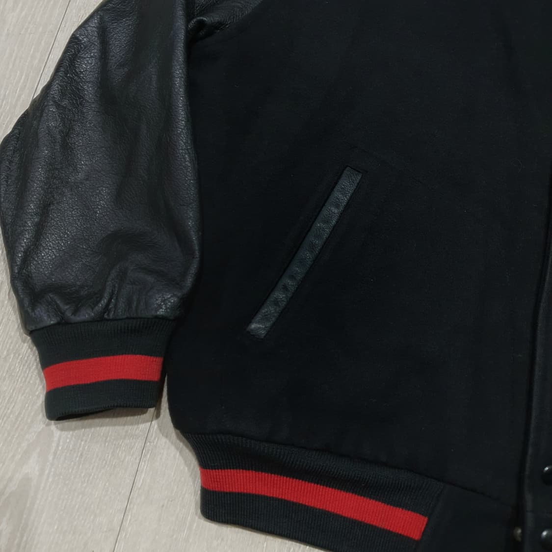 폴로 90s 울 가죽 바시티 자켓 (105-110) 상품이미지7