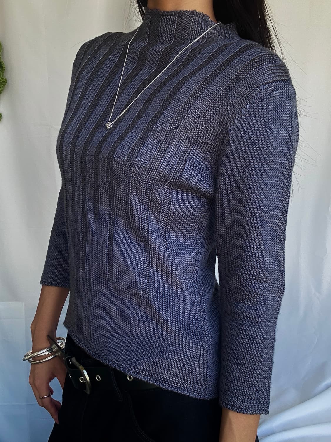 빈티지 7부 레이온 니트 상품이미지3