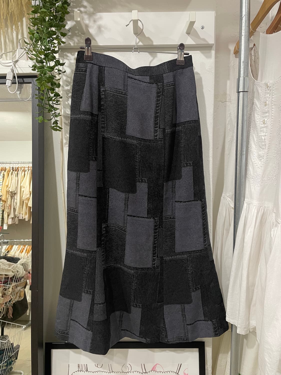 denim patch pattern skirt 상품이미지6