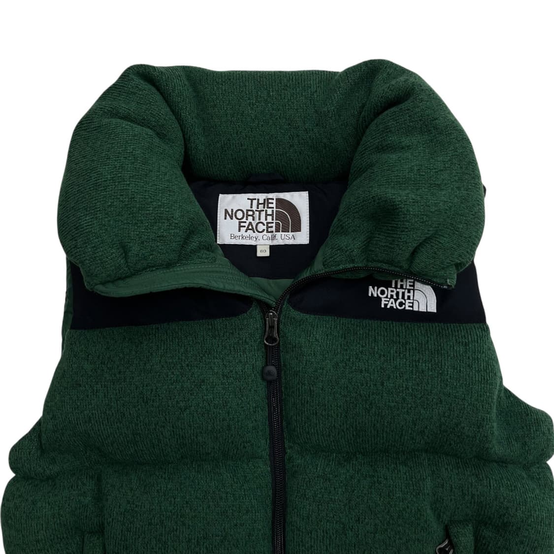 노스페이스 블랙배색 로고 딥그린 니트 패딩조끼 80 상품이미지5