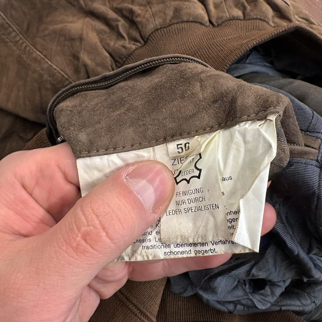 90s 크리스티안 베그 리얼레더 스웨이드 블루종 자켓 N555 상품이미지8