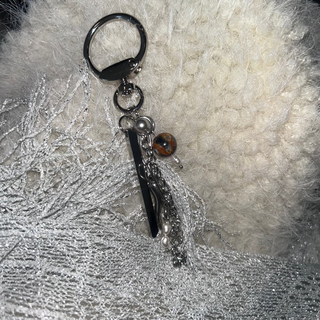 Marble silver bar keyring 상품이미지2