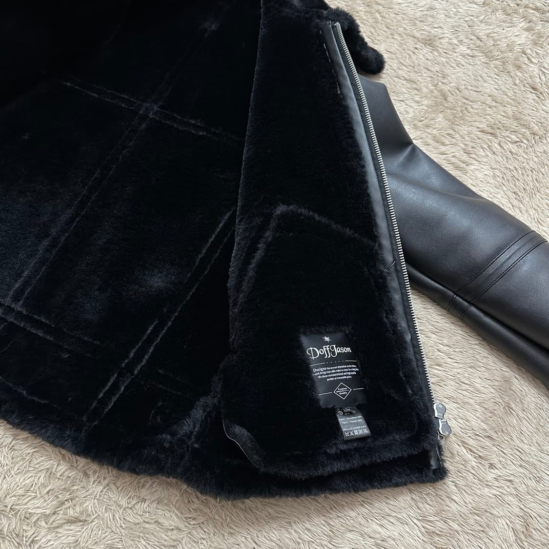 도프제이슨 블랙 무스탕 자켓 상품이미지6