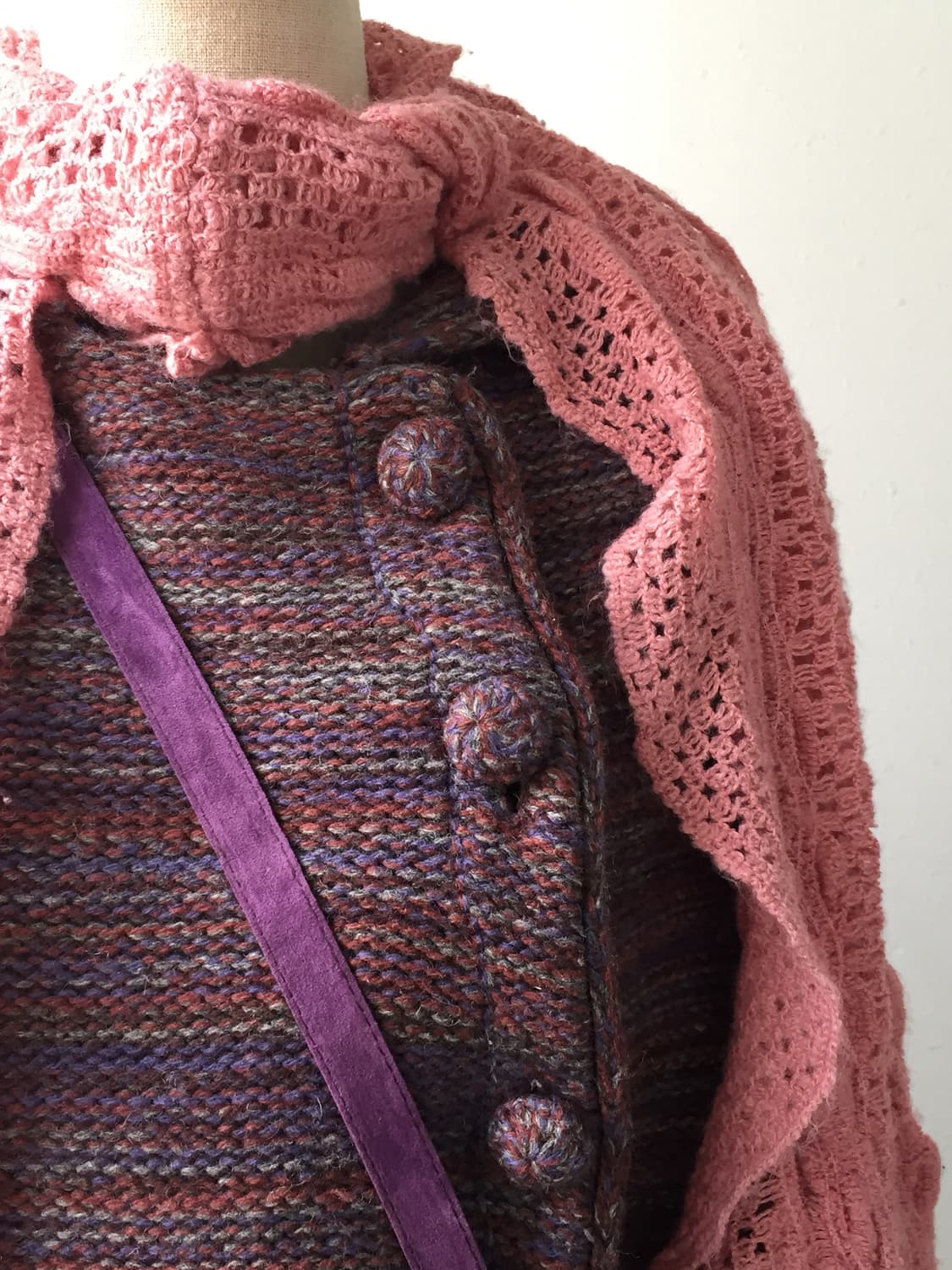 히피 제주 니트 판쵸(착샷O) 상품이미지2