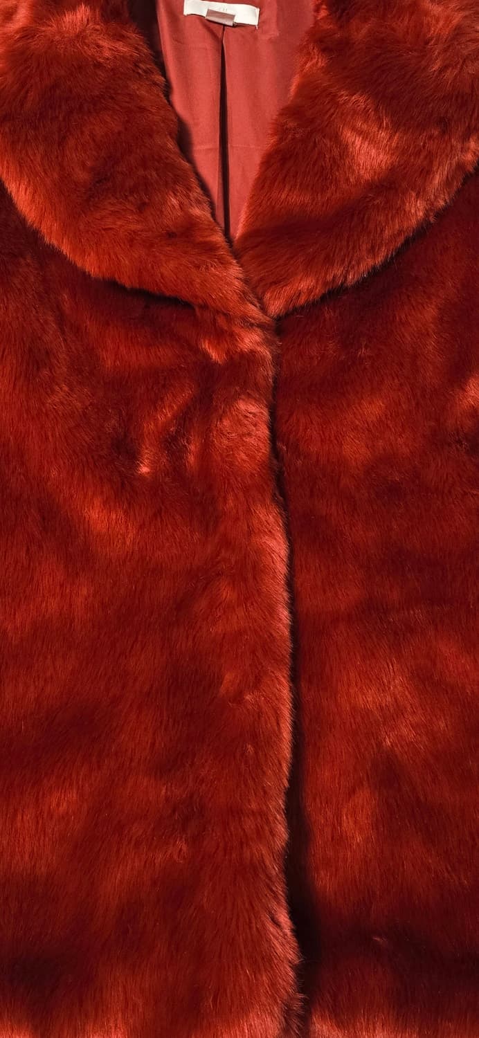 H&M 레드 퍼 코트 66 상품이미지5