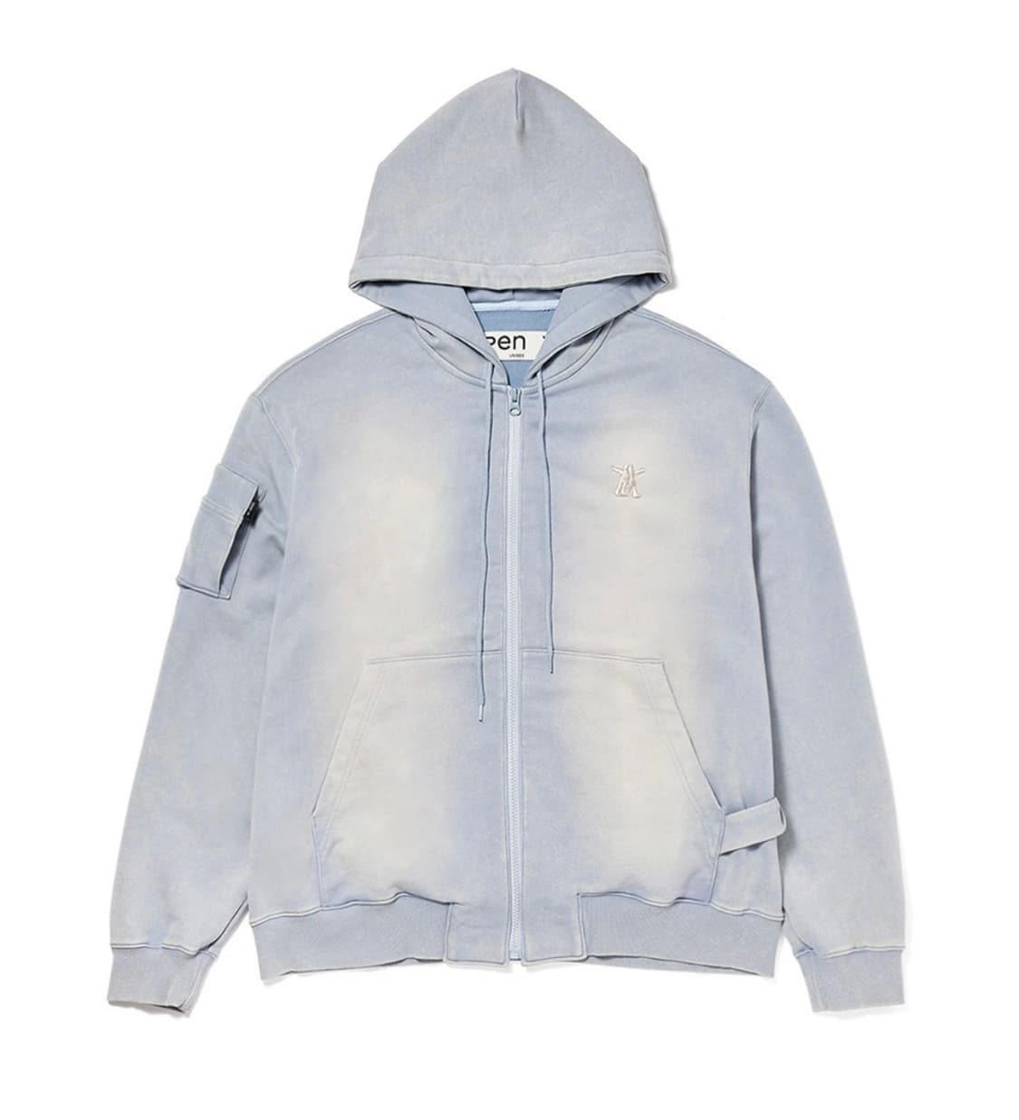 오픈와이와이 포켓 워시드 박스 후드집업 (S, Blue) 상품이미지1