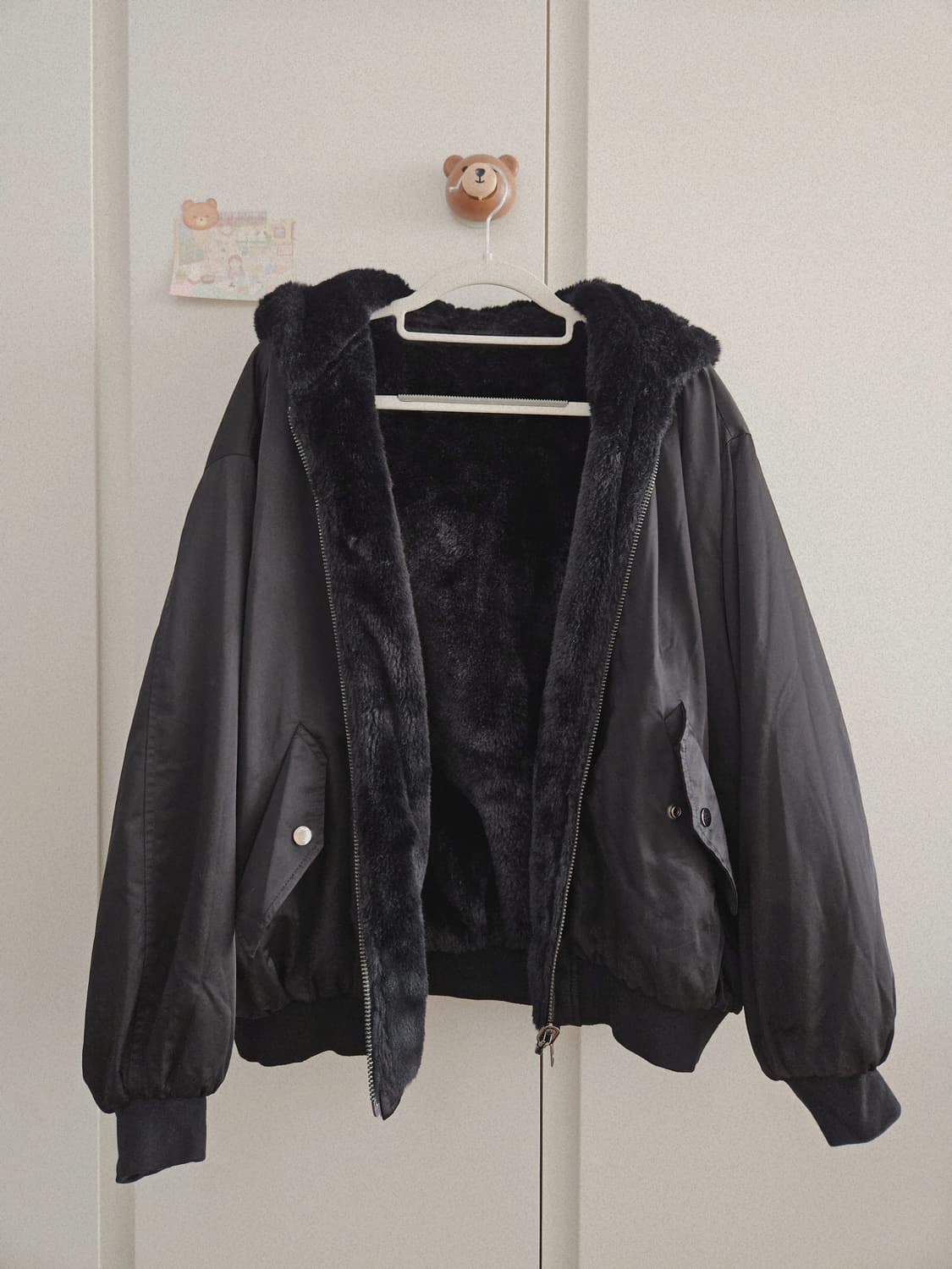 리버시블 퍼 후드집업 점퍼 상품이미지1