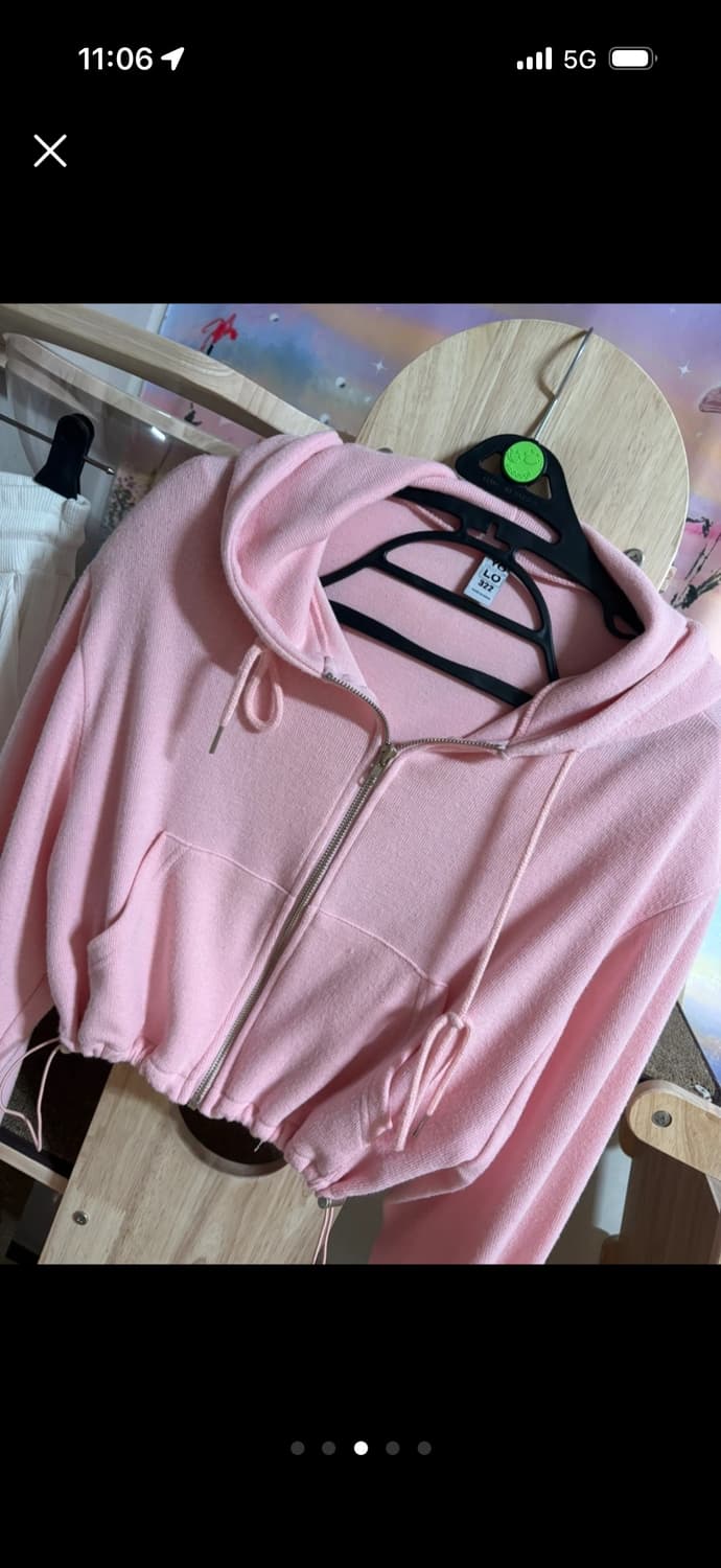 딸기우유 어깨패드 후드집업자켓 상품이미지3