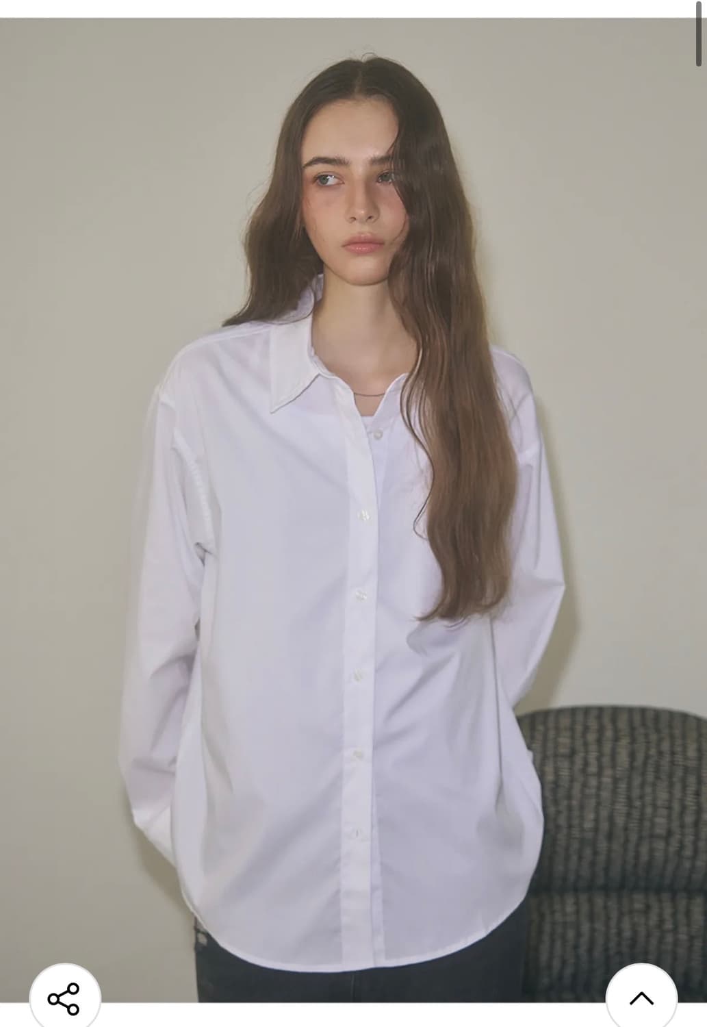 (새상품)(S) 레더리 링클 프리 에센셜 셔츠 [IVORY] 판매 상품이미지1