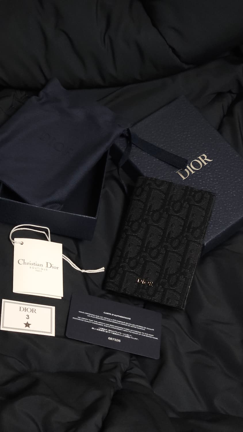 [풀구성]디올 2단 카드 홀더 블랙 디올 오블리크 자카드 상품이미지1