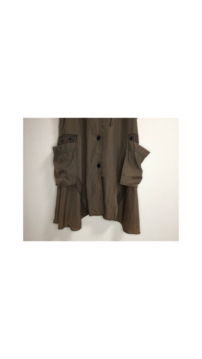 빈티지 브라운 셔링 롱 베스트 상품이미지3