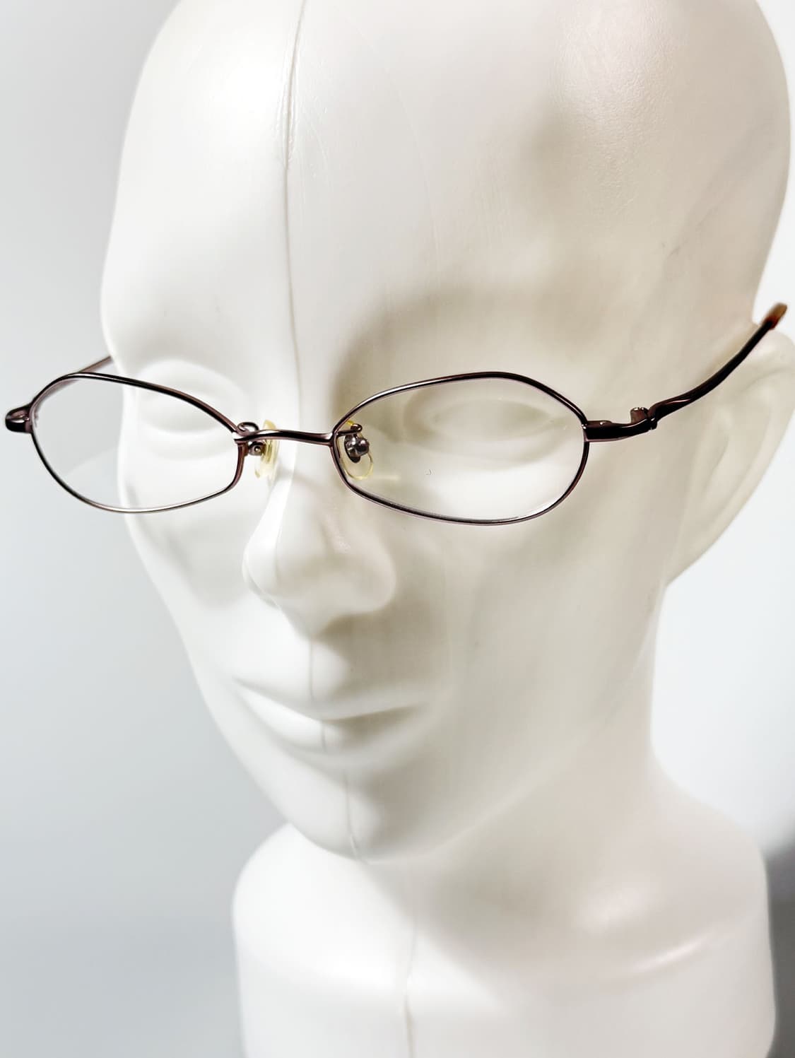 90s ALOOK 라이트핑크 메탈 슬림 오벌 프레임 빈티지 안경 상품이미지8