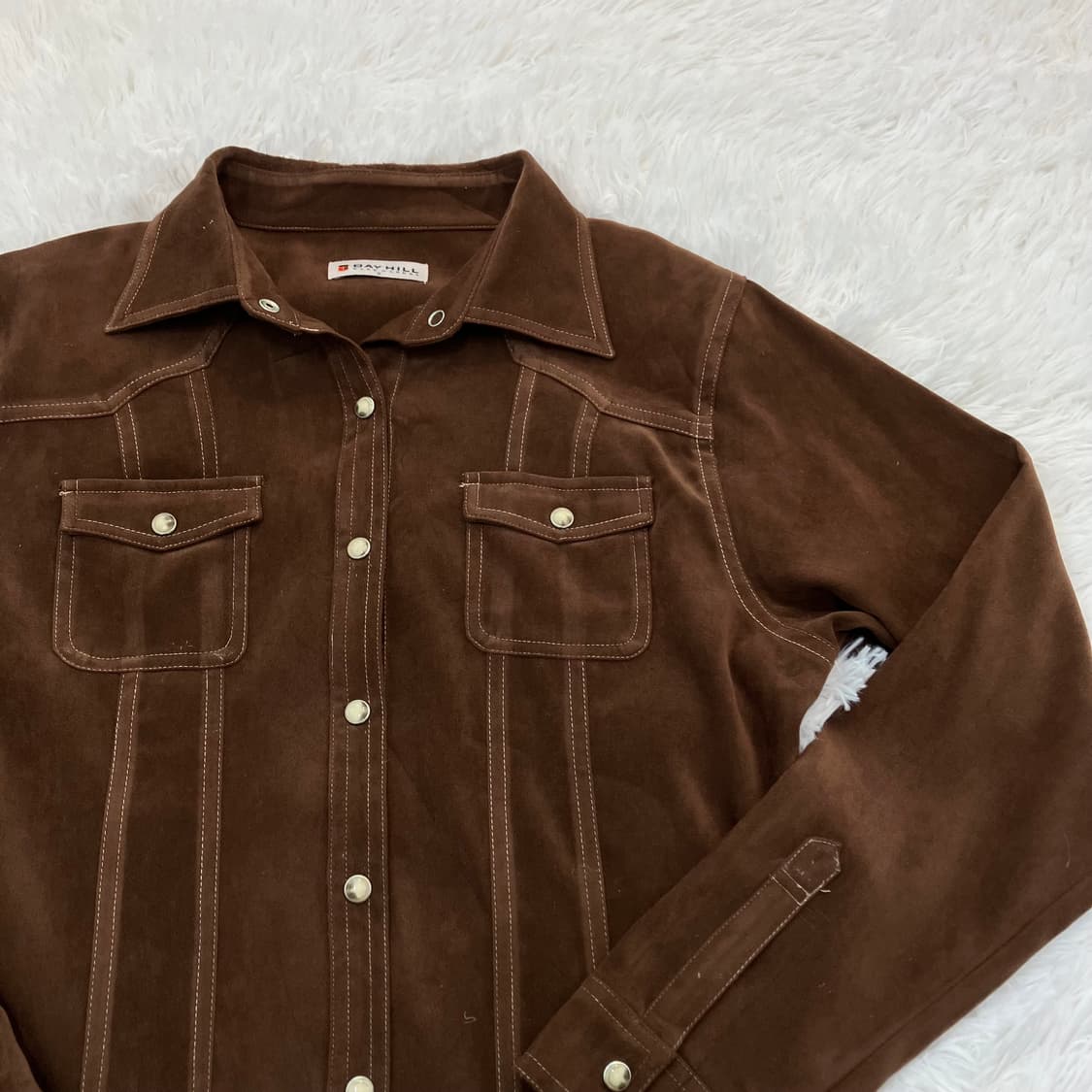 빈티지 카우 웨스턴 브라운 버튼 셔츠 y2k 스트릿 갸루 펑키 일본빈티지 상품이미지3