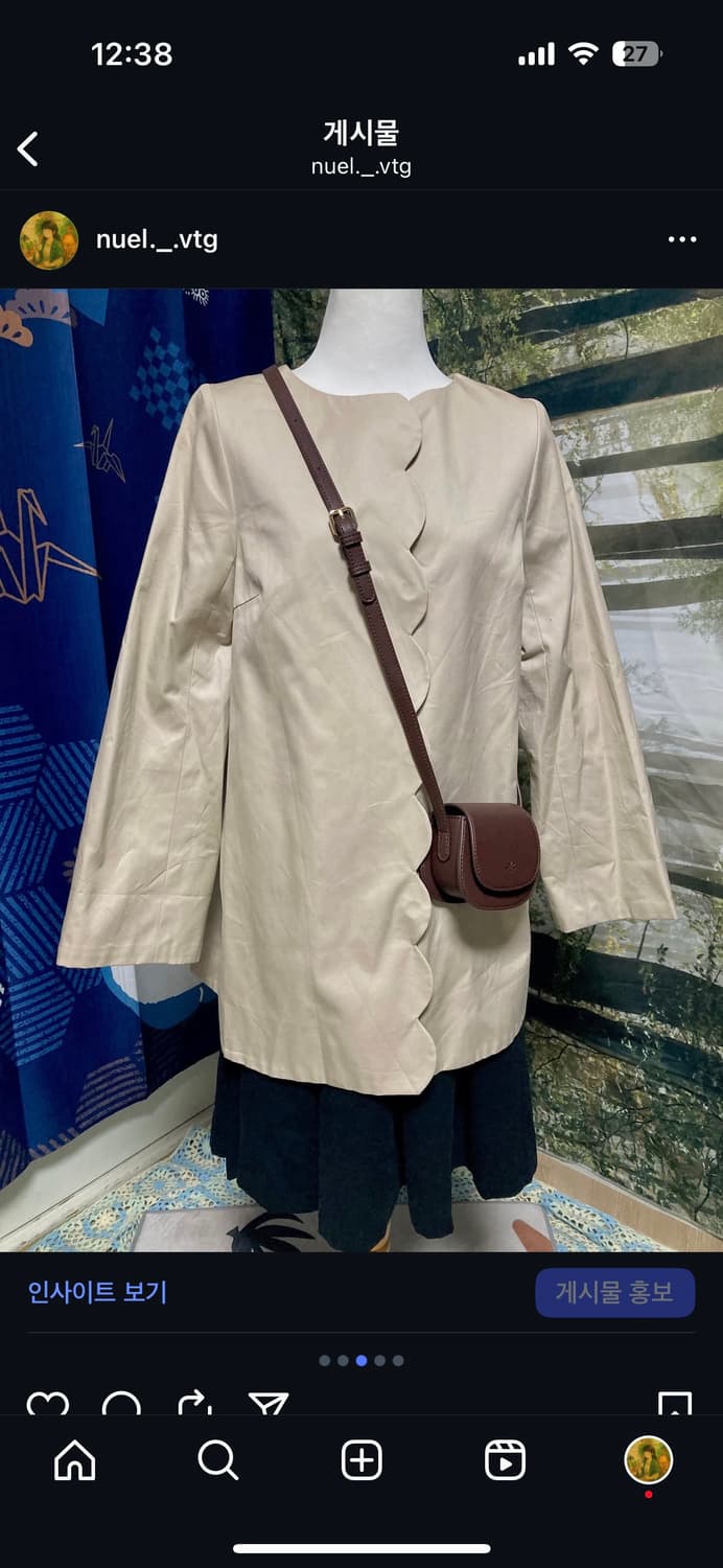 빈티지 트렌치 코트 리본 상품이미지3