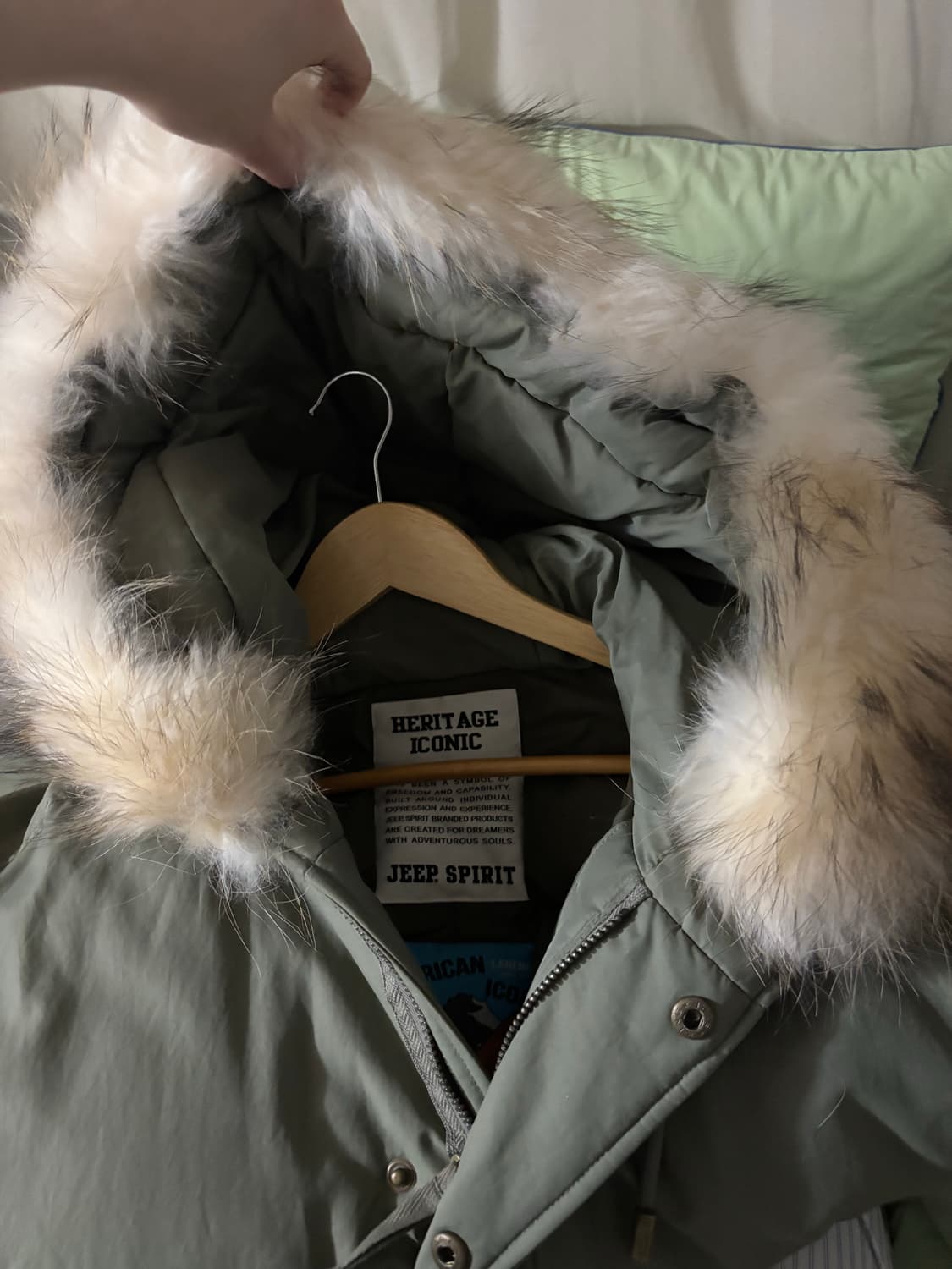 Jeep 카키 야상 롱패딩 개파카 이준호 착용 상품이미지10