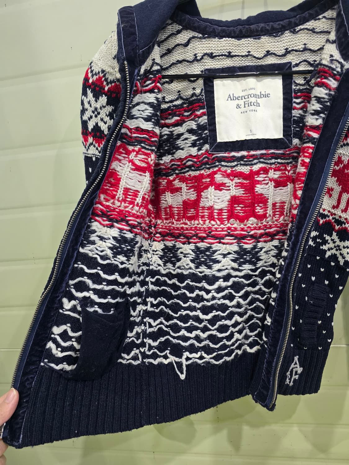 Abercrombie & Fitch 니트 후드집업 S 상품이미지8