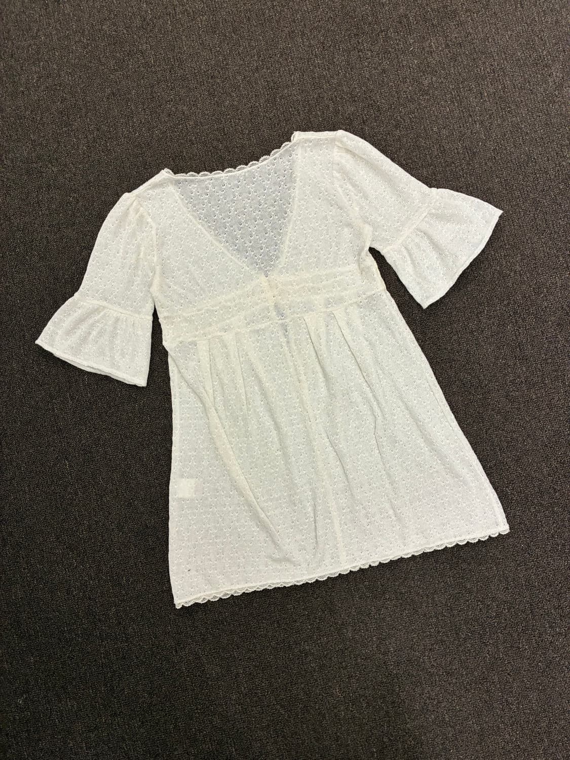 M)Japanese vintage 여성 레이스 디테일 니트 가디건 상품이미지7