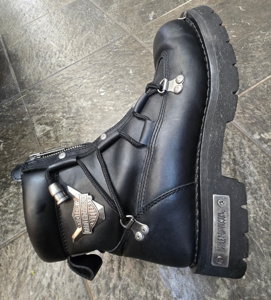 할리데이비슨 블랙 레더 부츠 상품이미지3