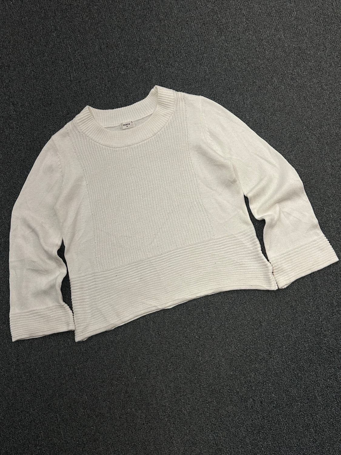 M)MACA 빈티지 여성 아이보리 루즈넥 니트 상품이미지3