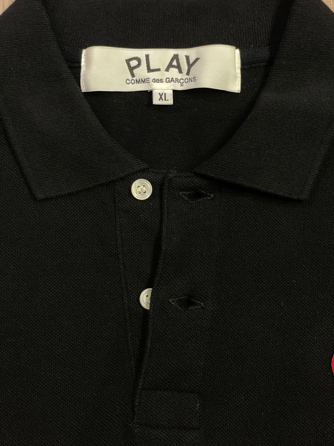 꼼데가르송 블랙 폴로티 카라티 XL 상품이미지2