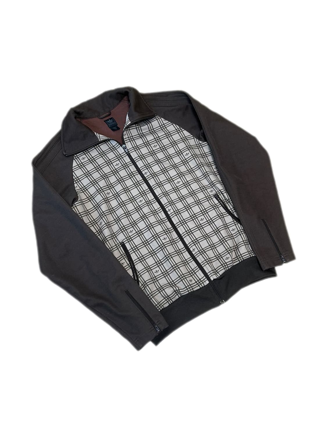 아디다스 다크브라운 체크 패턴 져지 상품이미지1