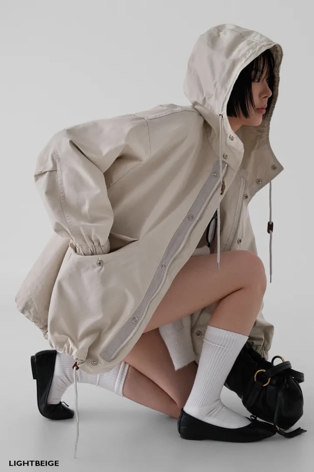 어텀 포드 후드 야상 베이지 상품이미지1