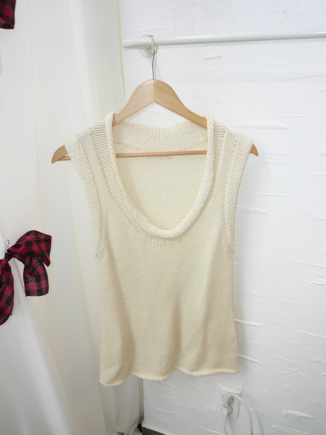 ivory cozy knit vest 상품이미지5
