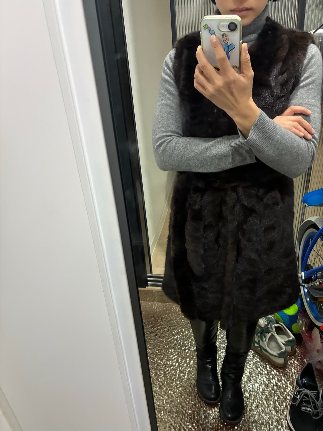 100% 천연 밍크 퍼 베스트 상품이미지1