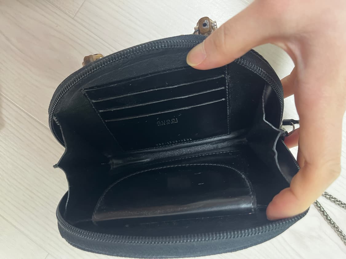 정품)구찌 빈티지 뱀부 핸들 미니 도트백 상품이미지3