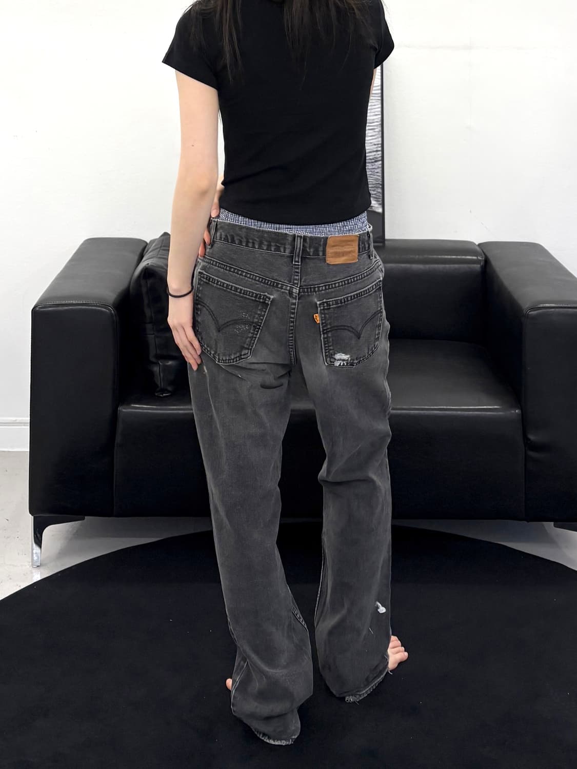 90's 리바이스 50619 오렌지탭 흑청  상품이미지3