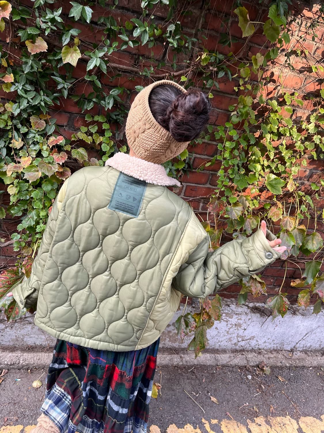 카키 패티 퀼팅 더플 디자인 아우터 상품이미지7