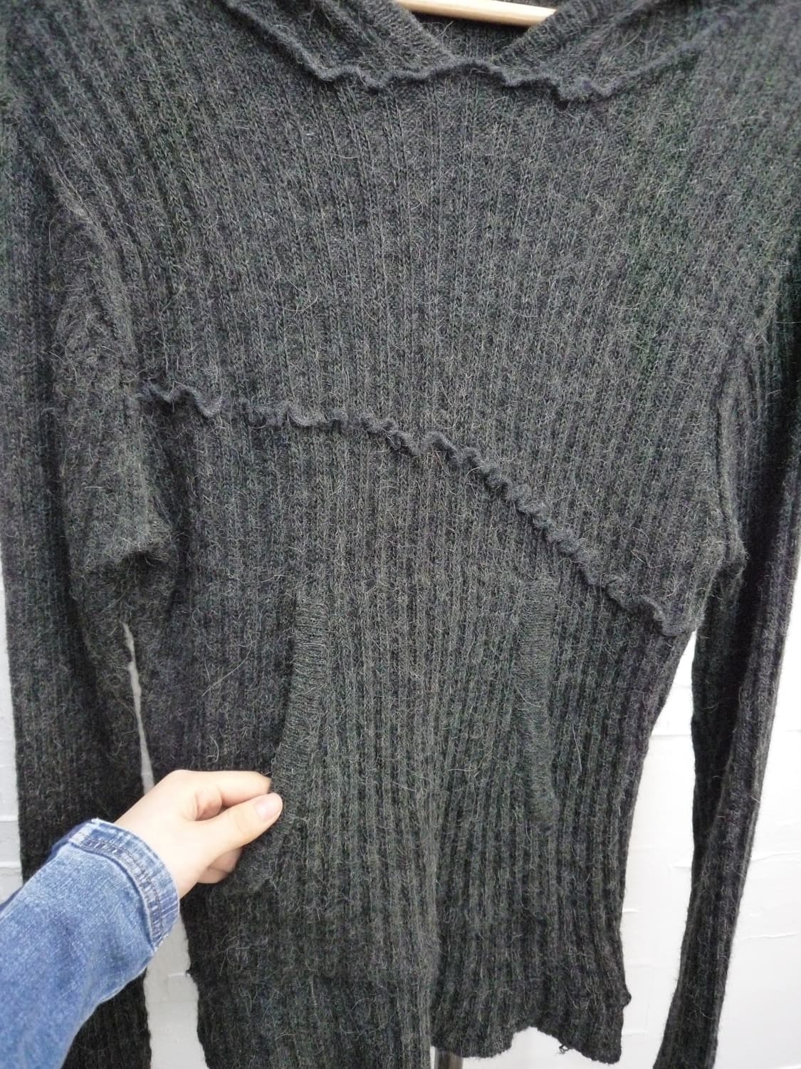 lined charcoal hoodie 상품이미지6