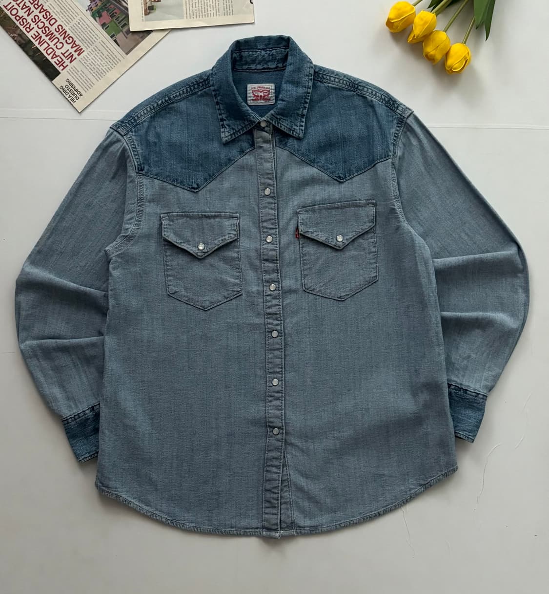 Levi's 리바이스 데님 투톤 웨스턴 셔츠 상품이미지2