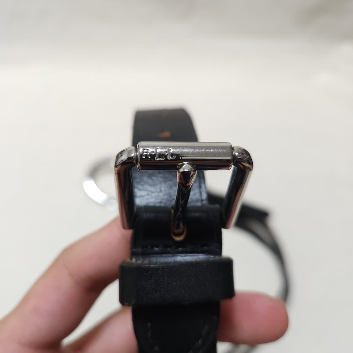 [M] 로렌 랄프 로렌 더블 블랙 러더 벨트 상품이미지7