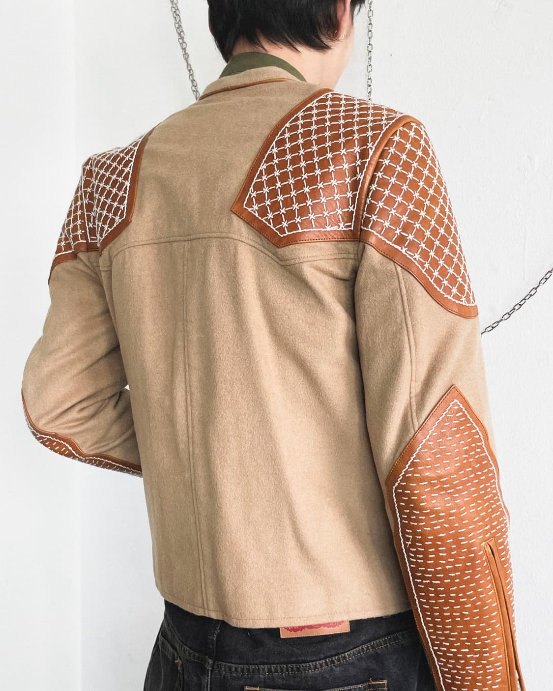 사스콰치패브릭스 사시코 레더패치 울 라이더 자켓 상품이미지5