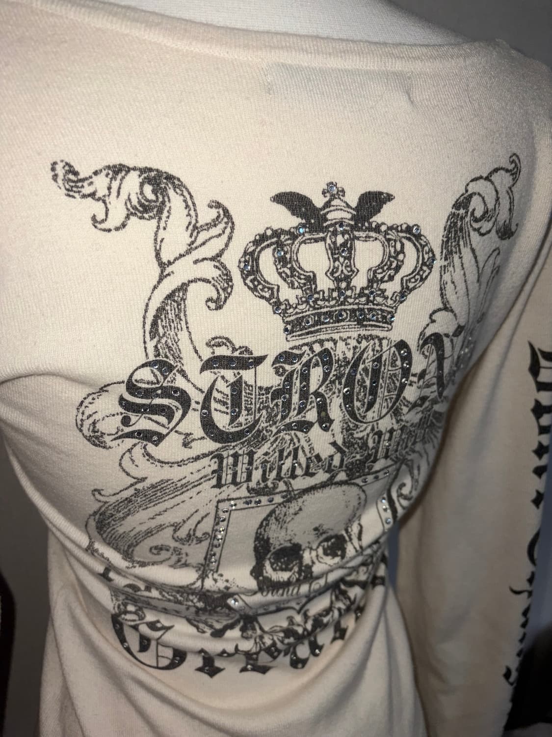 빈티지 스컬 핫픽스 니트 롱슬리브 상품이미지3