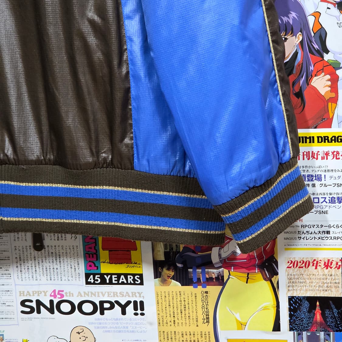 카파 브라운 블루 올드스쿨 패디드 투웨이 누빔 점퍼 상품이미지7