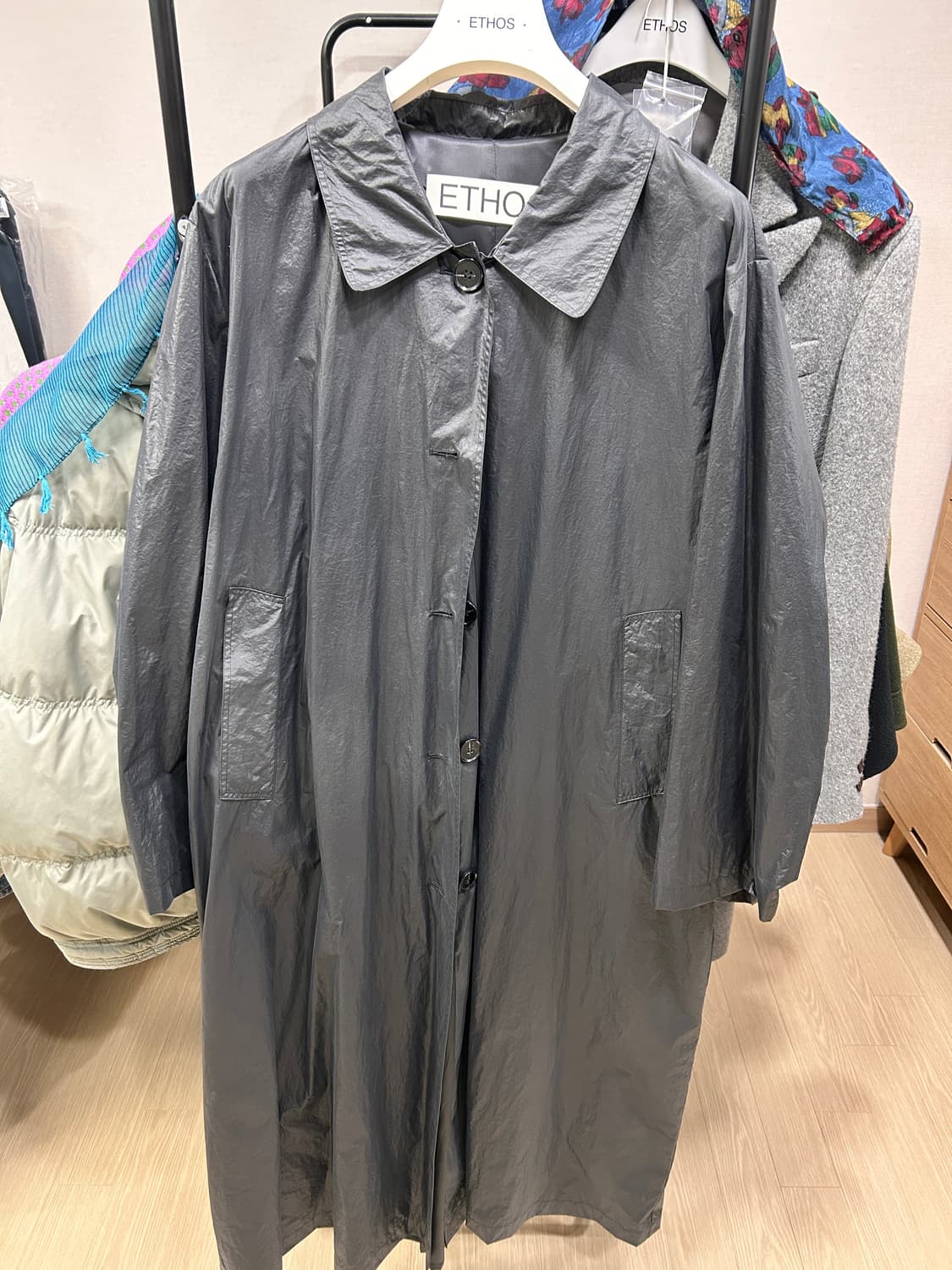 에토스 블랙 트렌치코트 상품이미지5