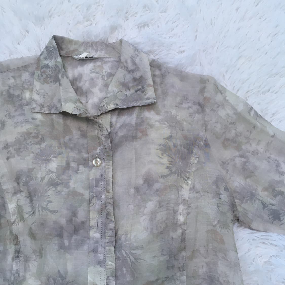 빈티지 파스텔 플라워 패턴 블라우스 773 y2k 스트릿 갸루 펑키 일본 상품이미지3