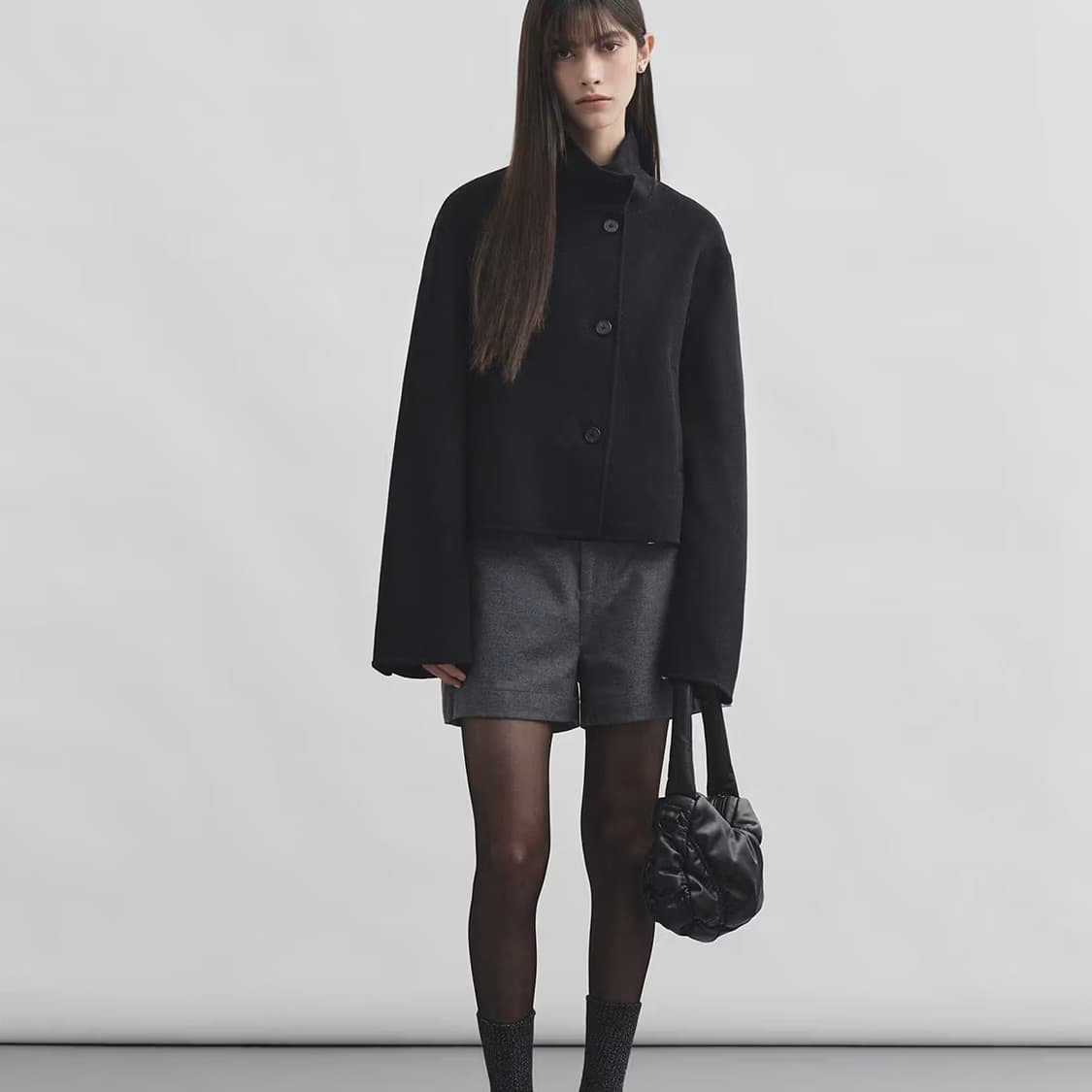 몽돌 하이넥 크롭 코트 상품이미지1