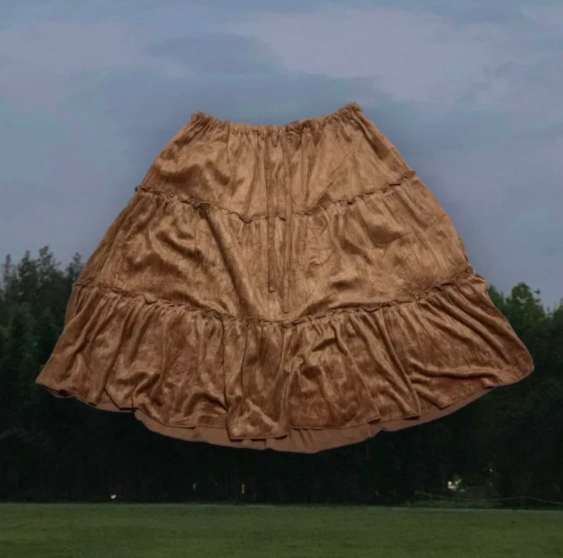 일본빈티지 모리걸 브라운미디스커트 상품이미지1