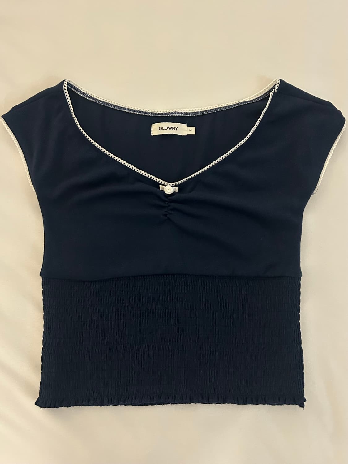 GLOWNY PEEKABOO SMOKE TEE (NAVY) 상품이미지2