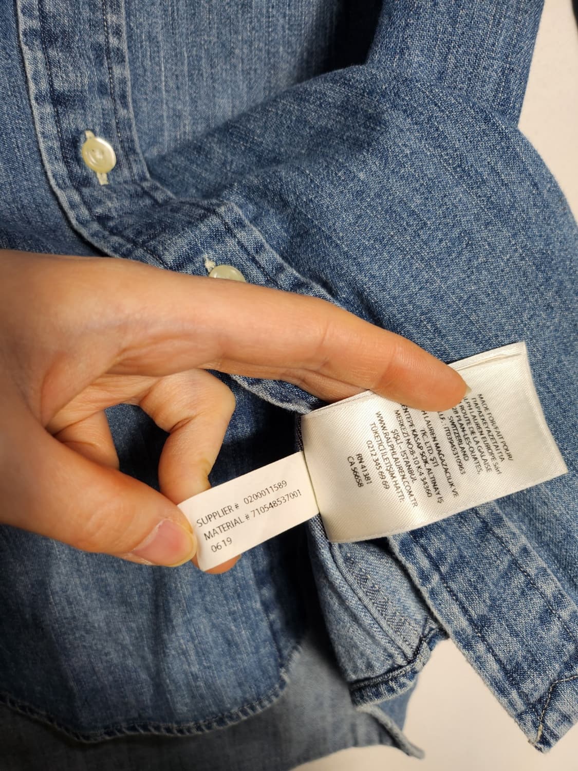 S 폴로 랄프로렌 클래식핏 데님 셔츠 상품이미지4