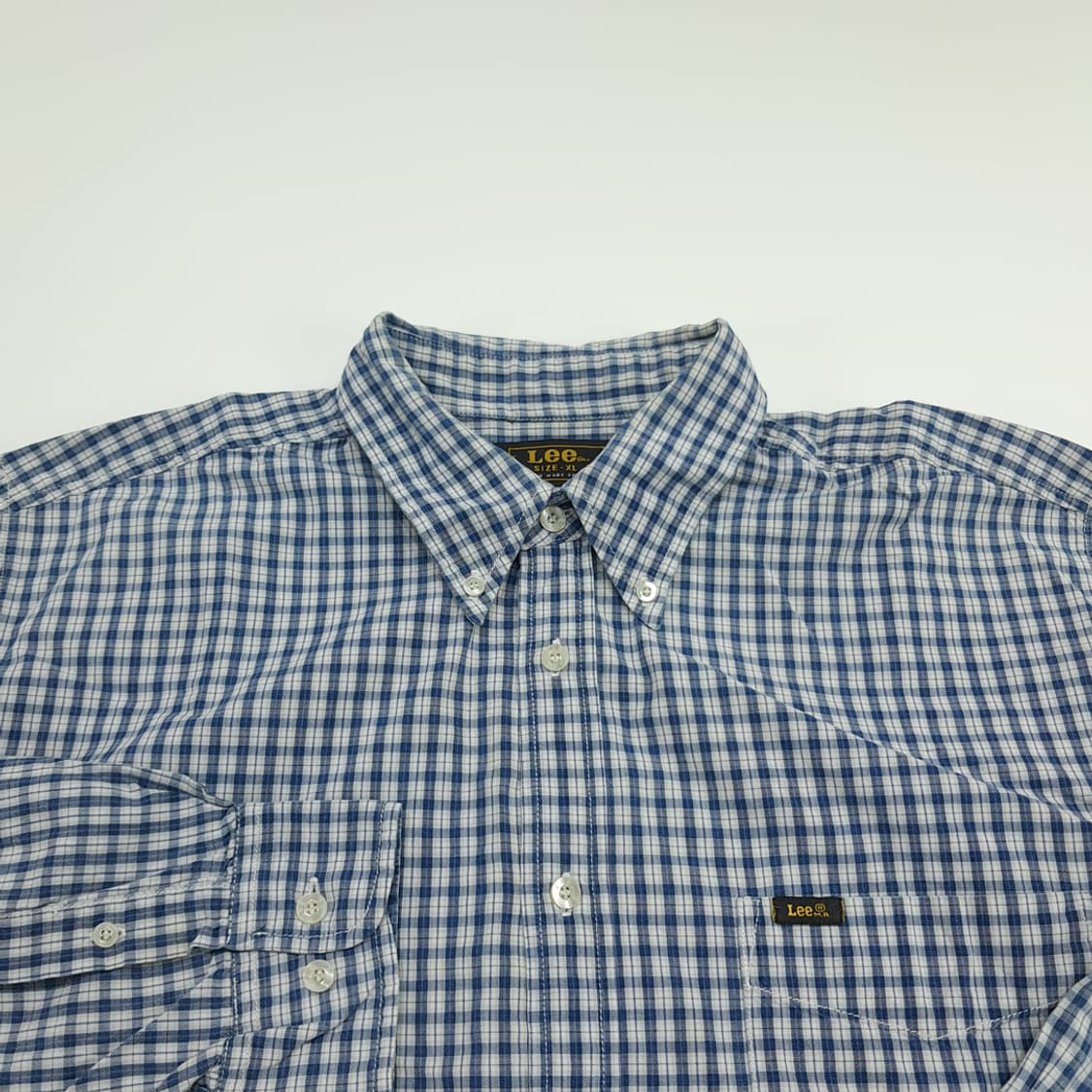 CN681 XL LEE 리 블루 스몰 타탄체크 긴팔 셔츠 남방 상품이미지3