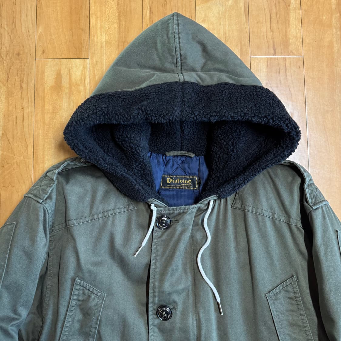 디아프바인 B9 파카 자켓 카키/블랙 L 상품이미지2
