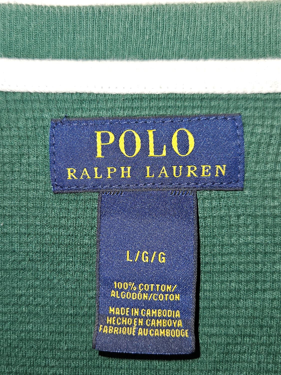 폴로 랄프로렌 신형 와플니트 롱슬리브 티셔츠 그린 L 상품이미지3