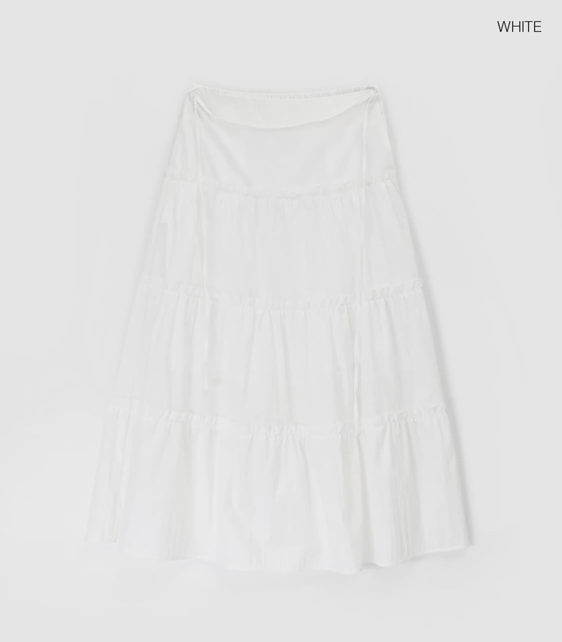 블랙업 시그니 플레어 롱스커트 / 화이트 상품이미지2