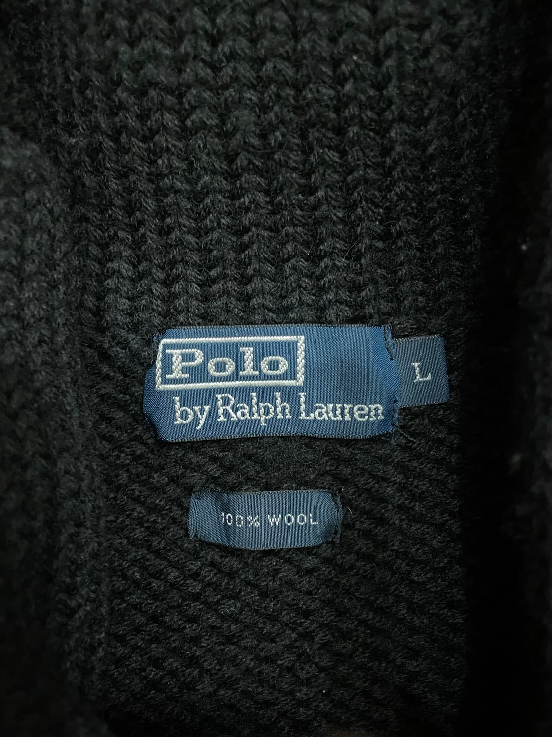 폴로 레터맨 숄카라 스웨터 가디건 블랙 상품이미지6