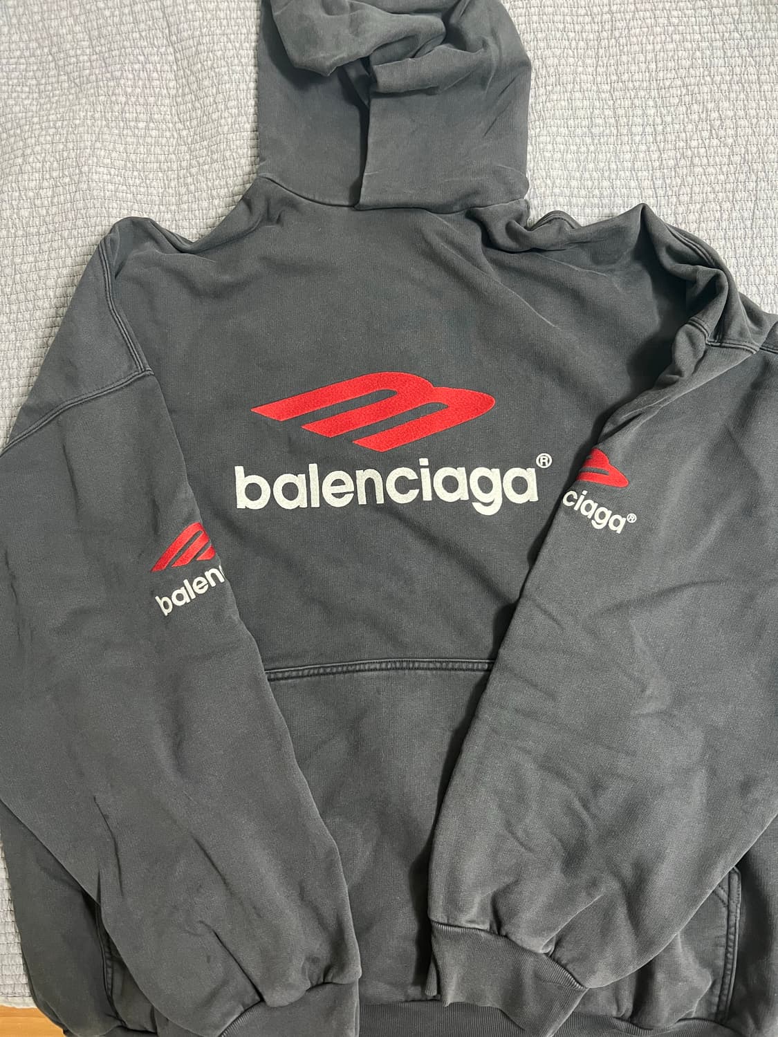 (래퍼 쿠기옷) 발렌시아가 3M 로고 자수 후드 상품이미지1