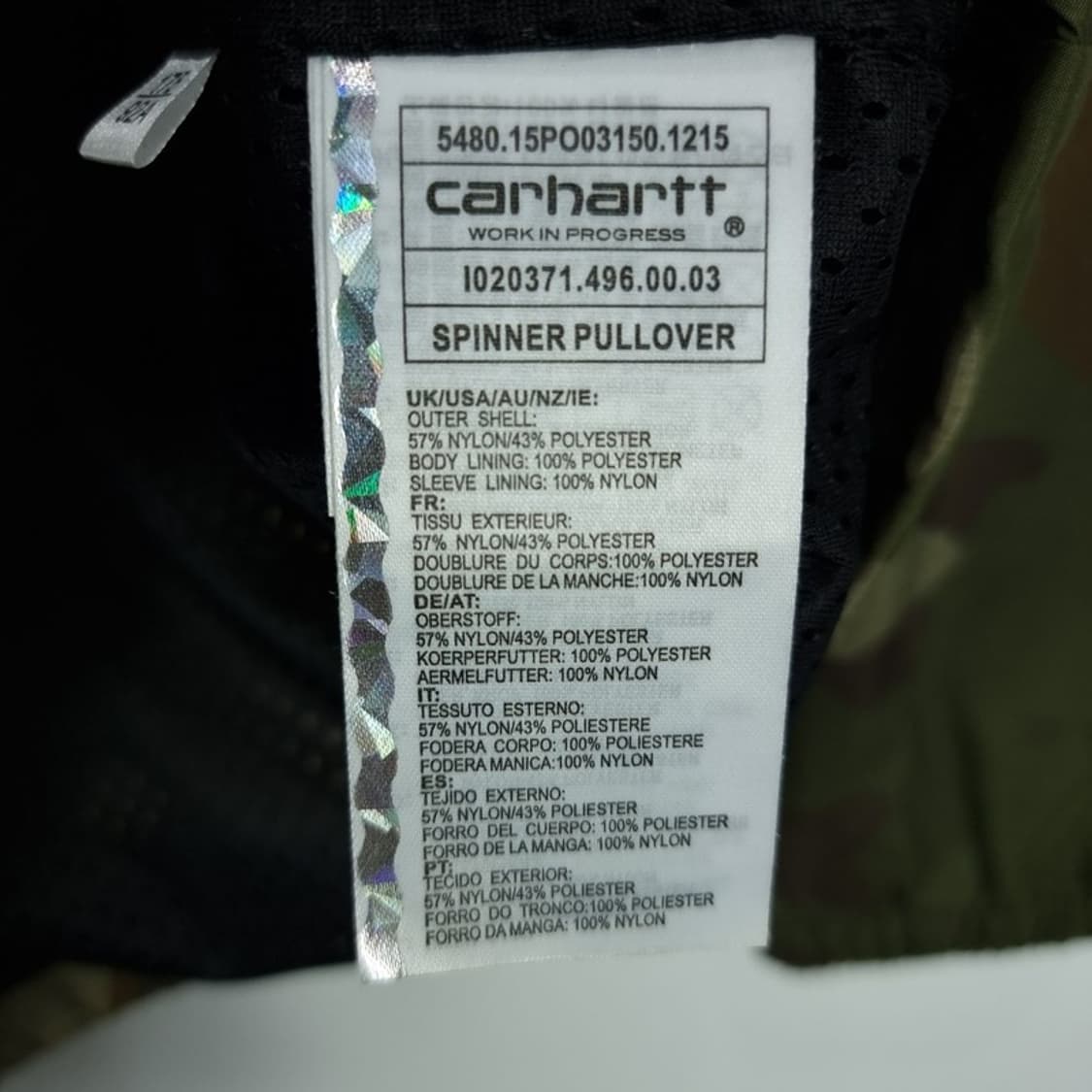 [칼하트] 카모 패턴 풀오버 후드 바람막이 아노락 자켓 M19699 상품이미지10